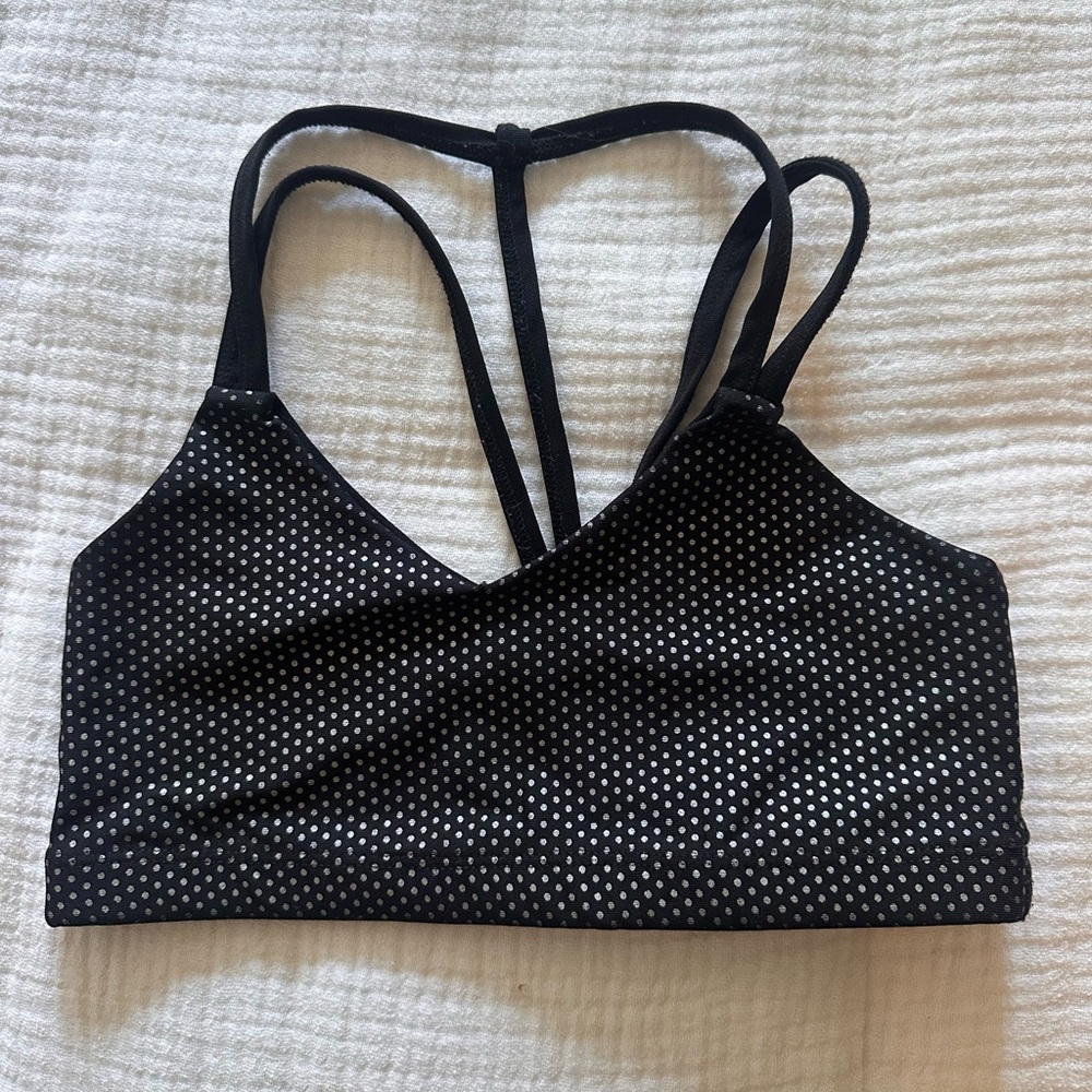 Beyond Yoga Black and Silver Dotted Sports Bra